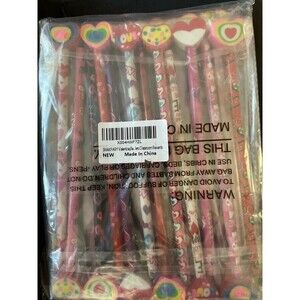Wooden Valentine pencils w/erasers 24pc